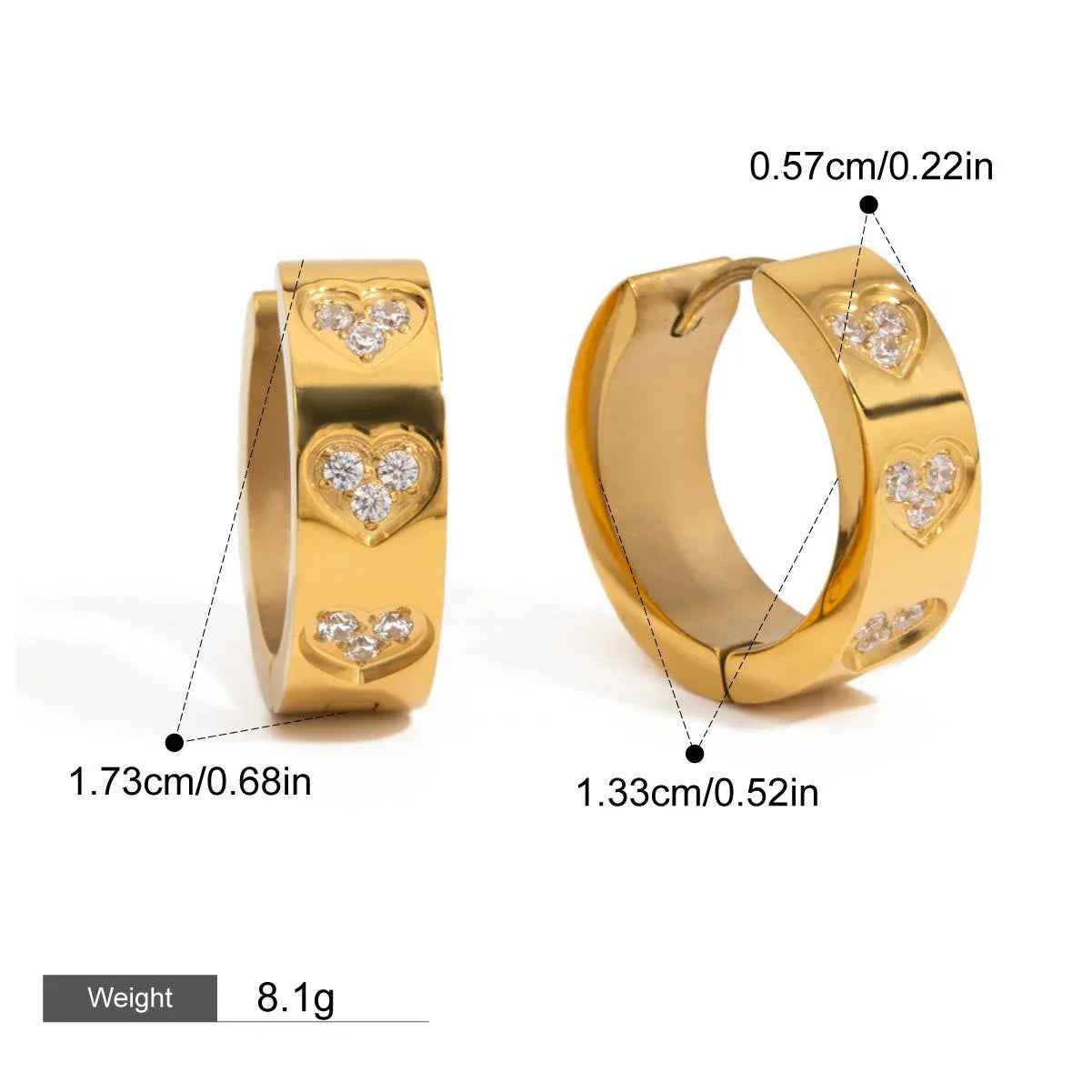 Heart Gemstone Earrings Collection - Dazzling 18K Gold Elegant Designs