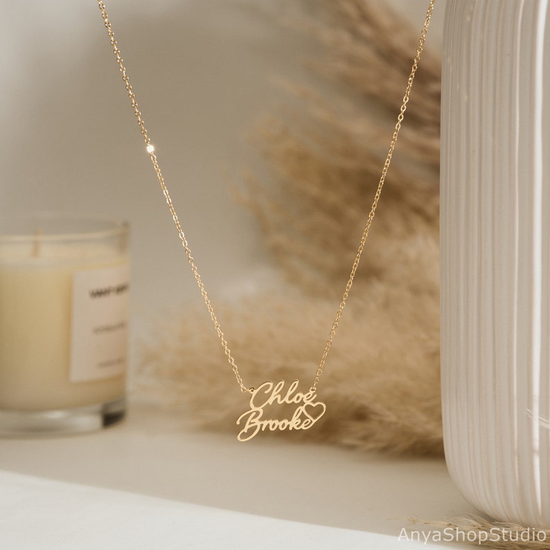 Custom Name Heart Hollow Necklace – Personalized Unique | Argesteel