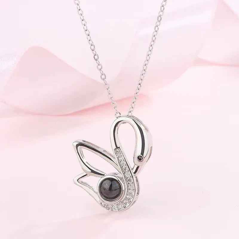 Swan Grace Diamond Necklace – Elegant Memory Jewelry for Lasting Moments