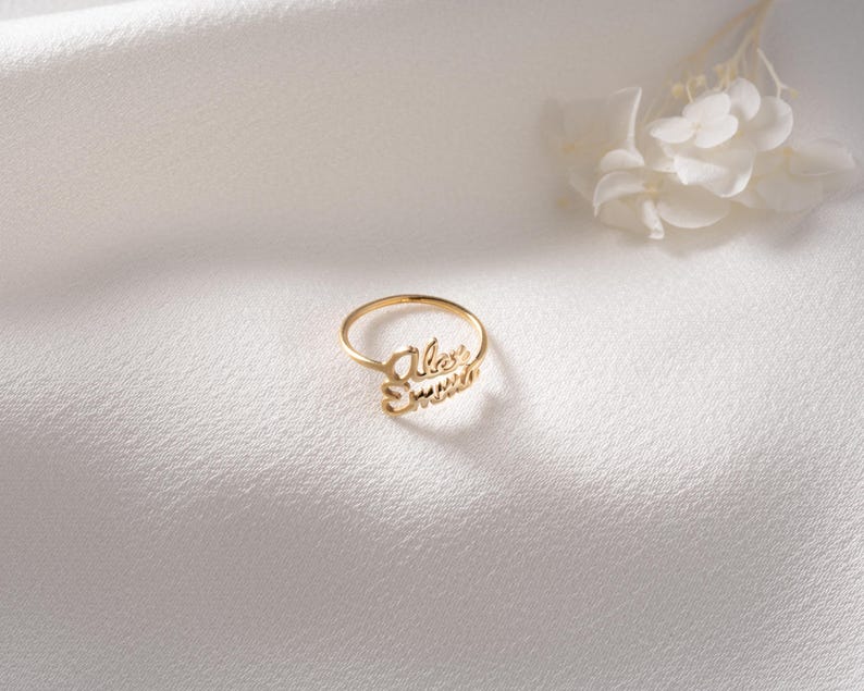 Customized Double Name Open Ring for Women - Argesteel