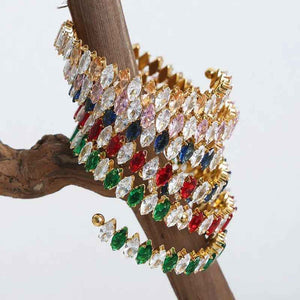 Celestia Gem Bracelet - Luxury 18K Gold with Dazzling Zircon Details