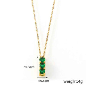 Square Zircon Pendant Necklace - Elegant Minimalist Design in 18K Gold