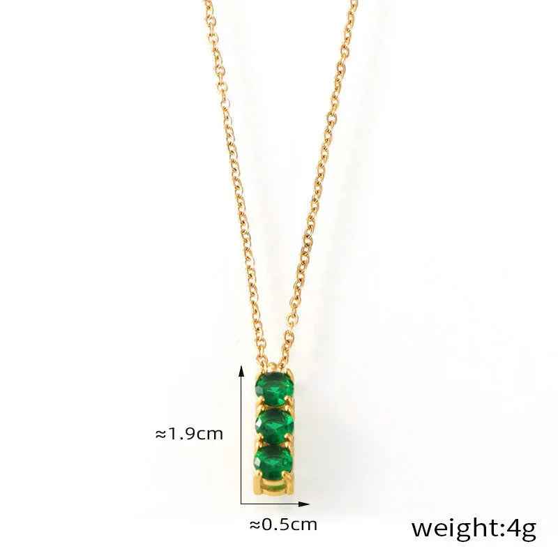 Square Zircon Pendant Necklace - Elegant Minimalist Design in 18K Gold