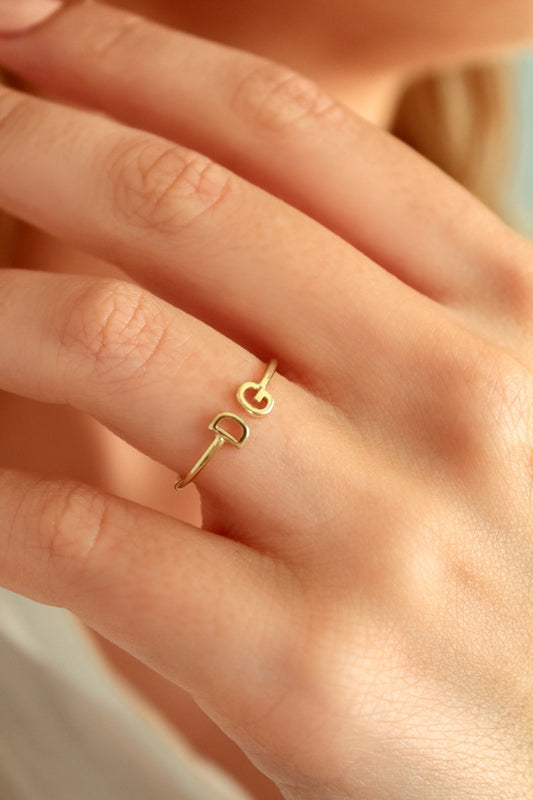 Customized Initial Open Ring for Women - Argesteel