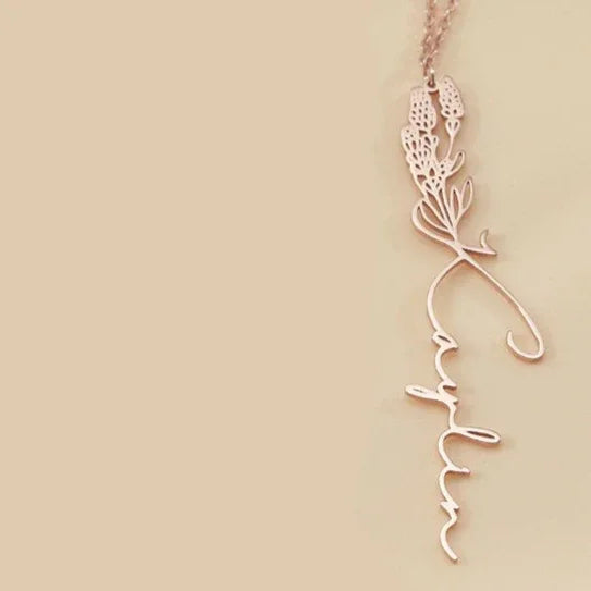 Eternal Bloom – S925 Silver Birthday Flower Customizable Name Necklace - Argesteel