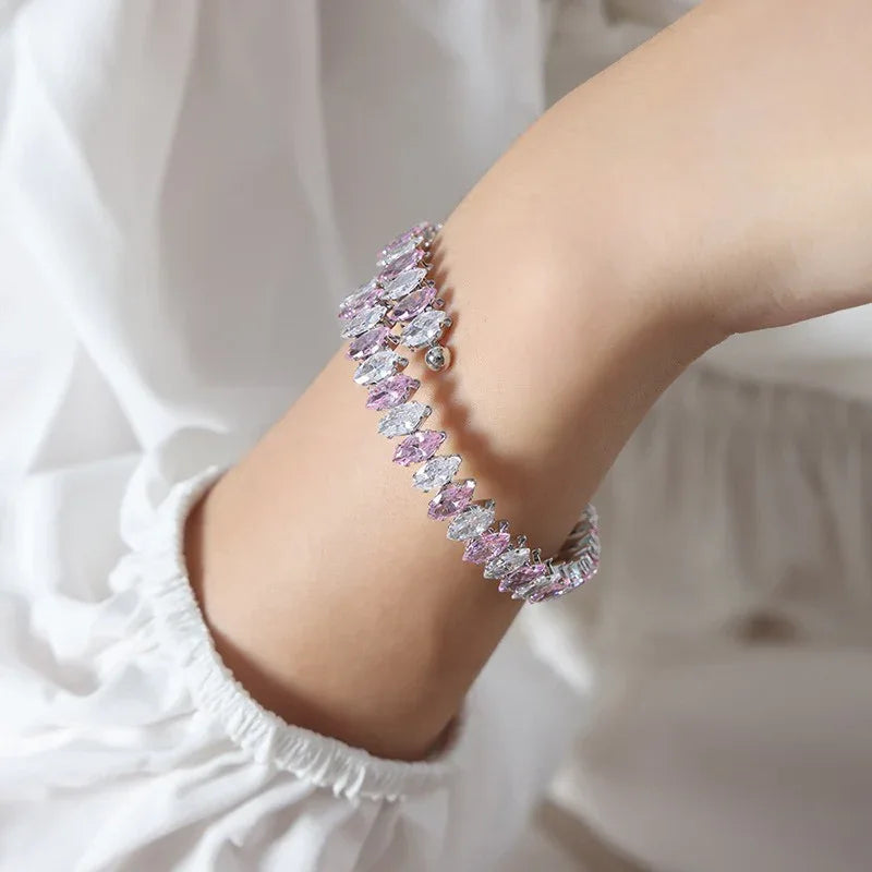 Celestia Gem Bracelet – 18K Gold Dazzling Luxury with Zircon Detailing - Argesteel