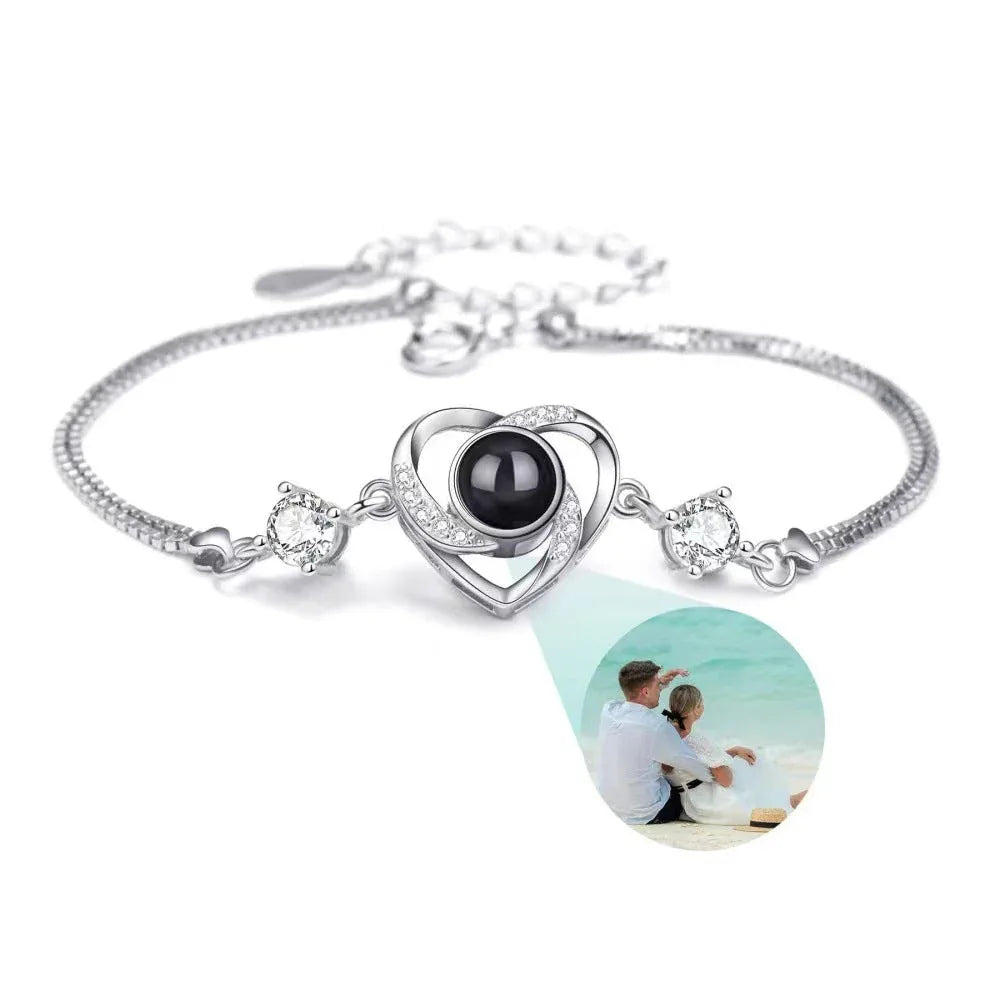 Lumiere Projection Bracelet – Heart Diamond with Hidden Message