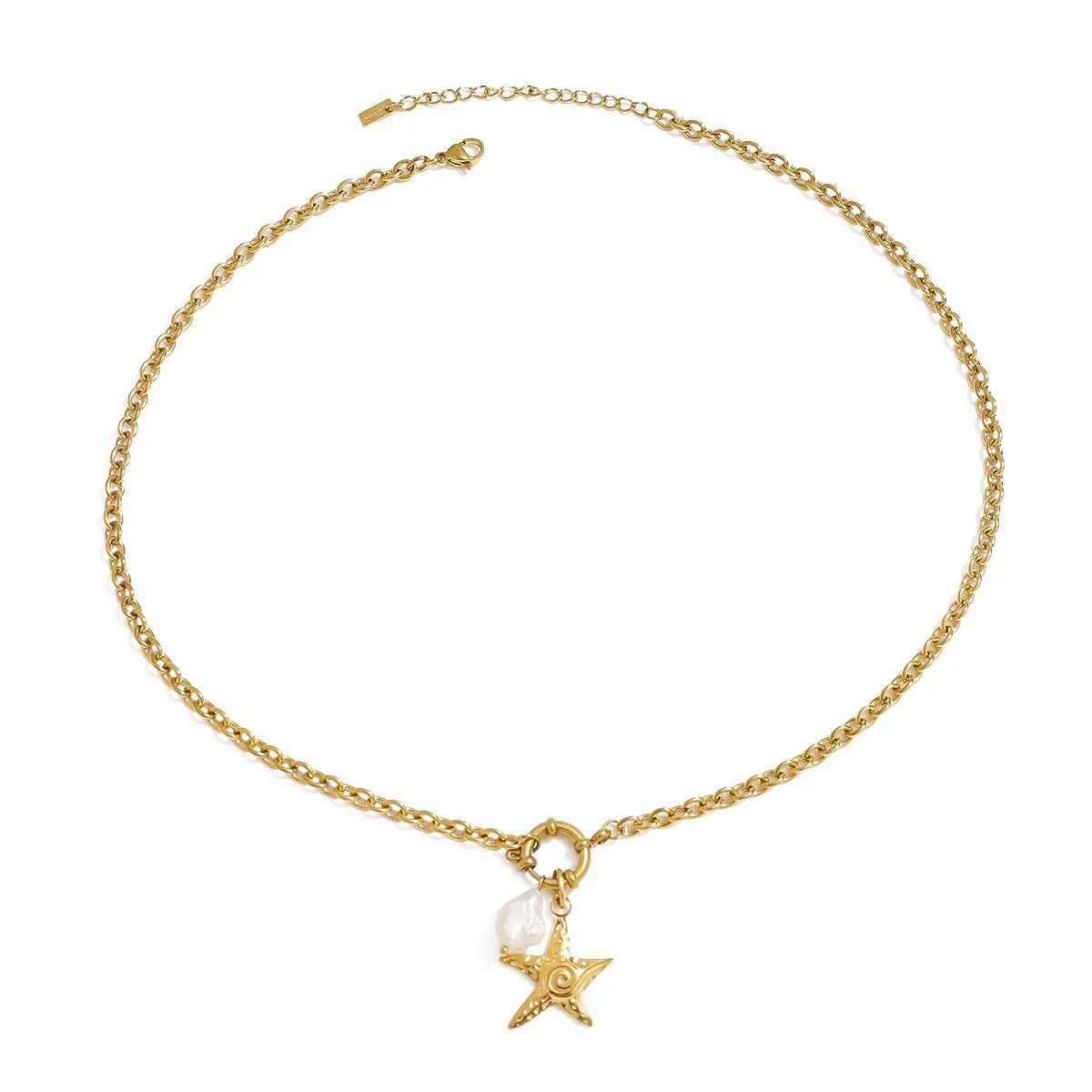Starfish Pearl Necklace Set – 18K Gold Marine-Inspired Jewelry for Ocean Lovers