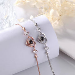 Lumiere Projection Bracelet – Heart Diamond with Hidden Message by Arge Steel