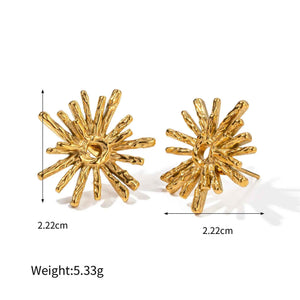 Solara Sunflower Earrings - Luxury 18K Gold Vintage Bloom Design