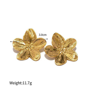 Rosaria Vintage Floral Earrings - 18K Gold Retro Palace Design