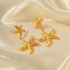 Sirena Starfish Earrings - 18K Gold Ocean-Inspired Jewelry for Summer