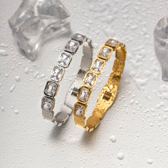 Elegant Celestial Glow Bracelet crafted with dazzling zircon stones in 18K gold