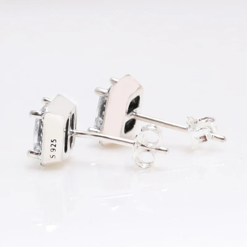 Aurea Square Diamond Earrings – S925 Silver Geometric Luxury Design - Argesteel