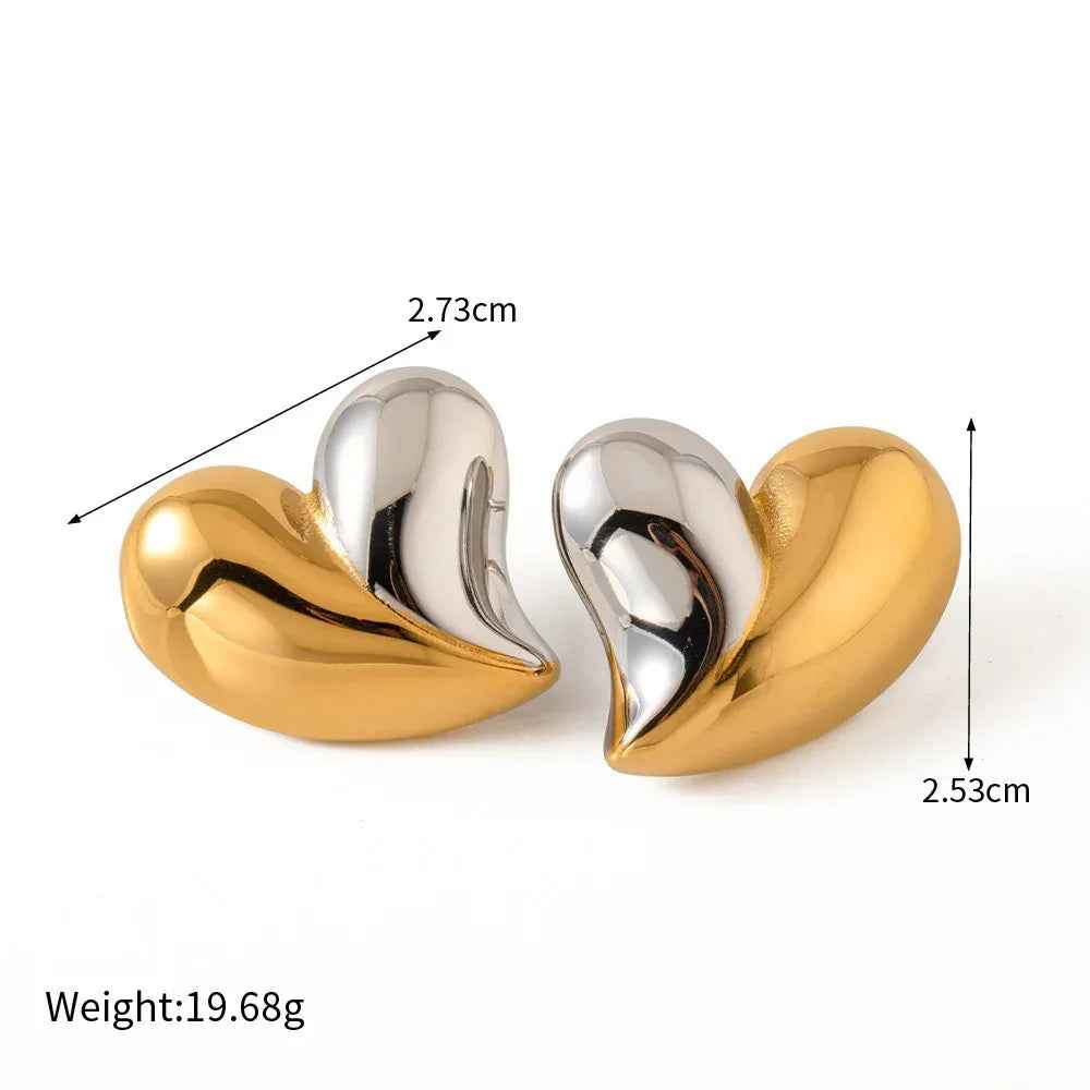 Amoura Liquid Heart Earrings – Romantic 18K Gold Hammered Design