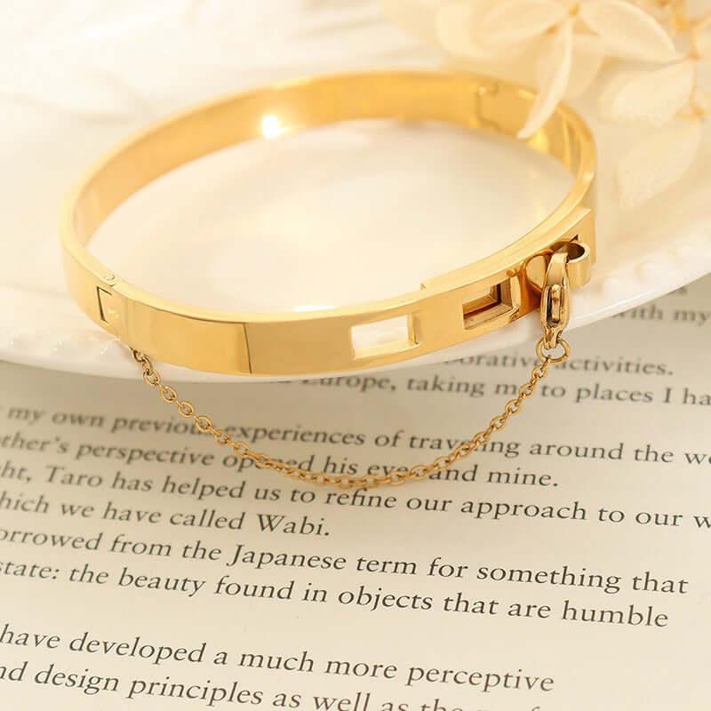 ArchiTassel Bracelet – 18K Gold Geometric Elegance with a Twist - Argesteel