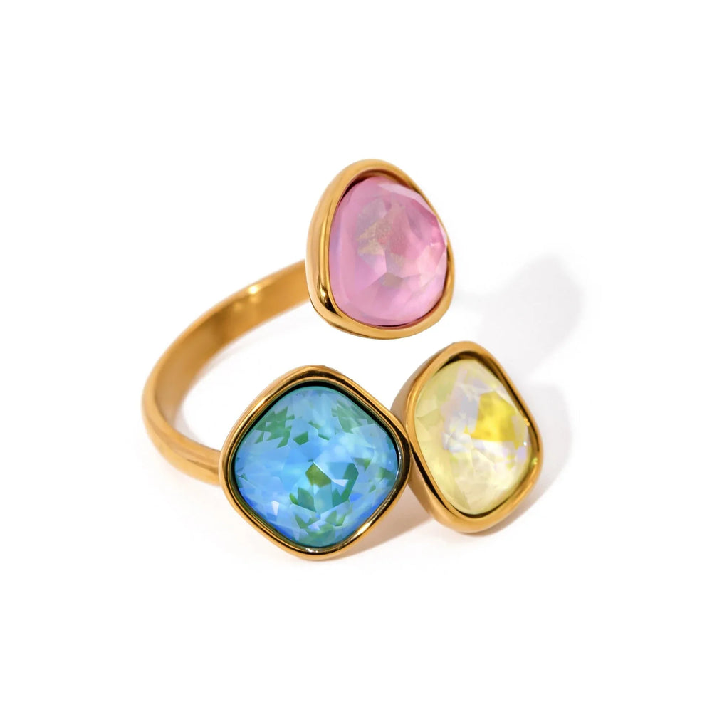 Orla – 18K Gold Gem Geometry Ring