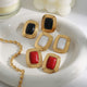 Geometric Rectangle Earrings – 18K Gold Plated Trendy Personality | Argesteel