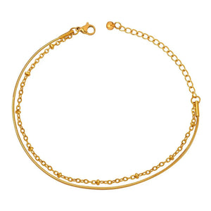 Timeless Layers – 18K Gold Double-Layer Elegant Bracelet