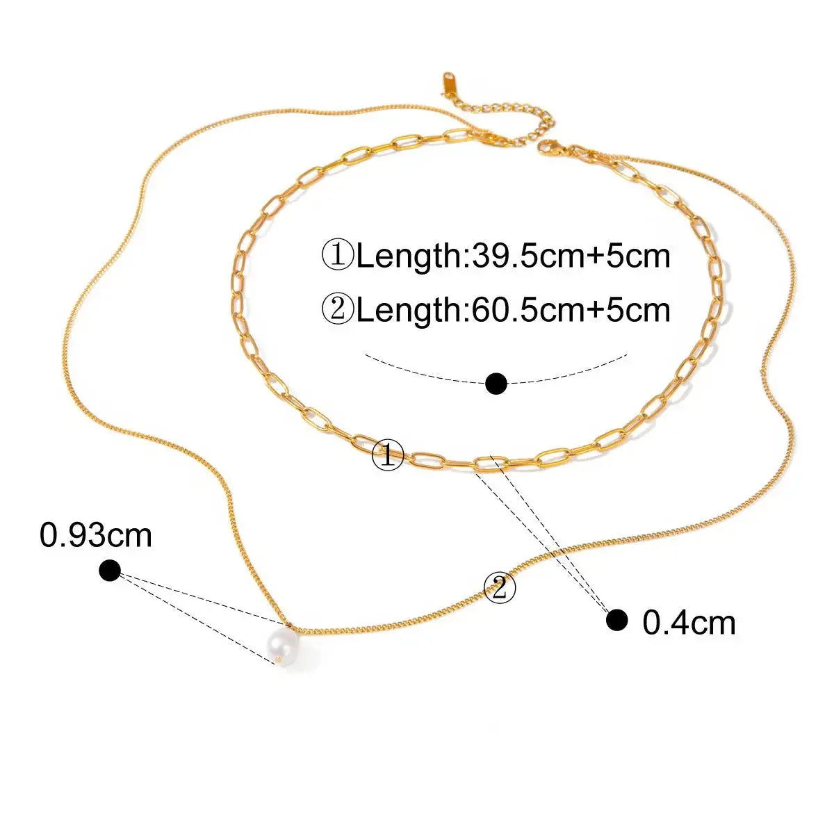 Grace Layers – 18K Gold Double Chain Pearl Necklace