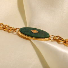 Natural African jade centerpiece in Jade Voyage Bracelet