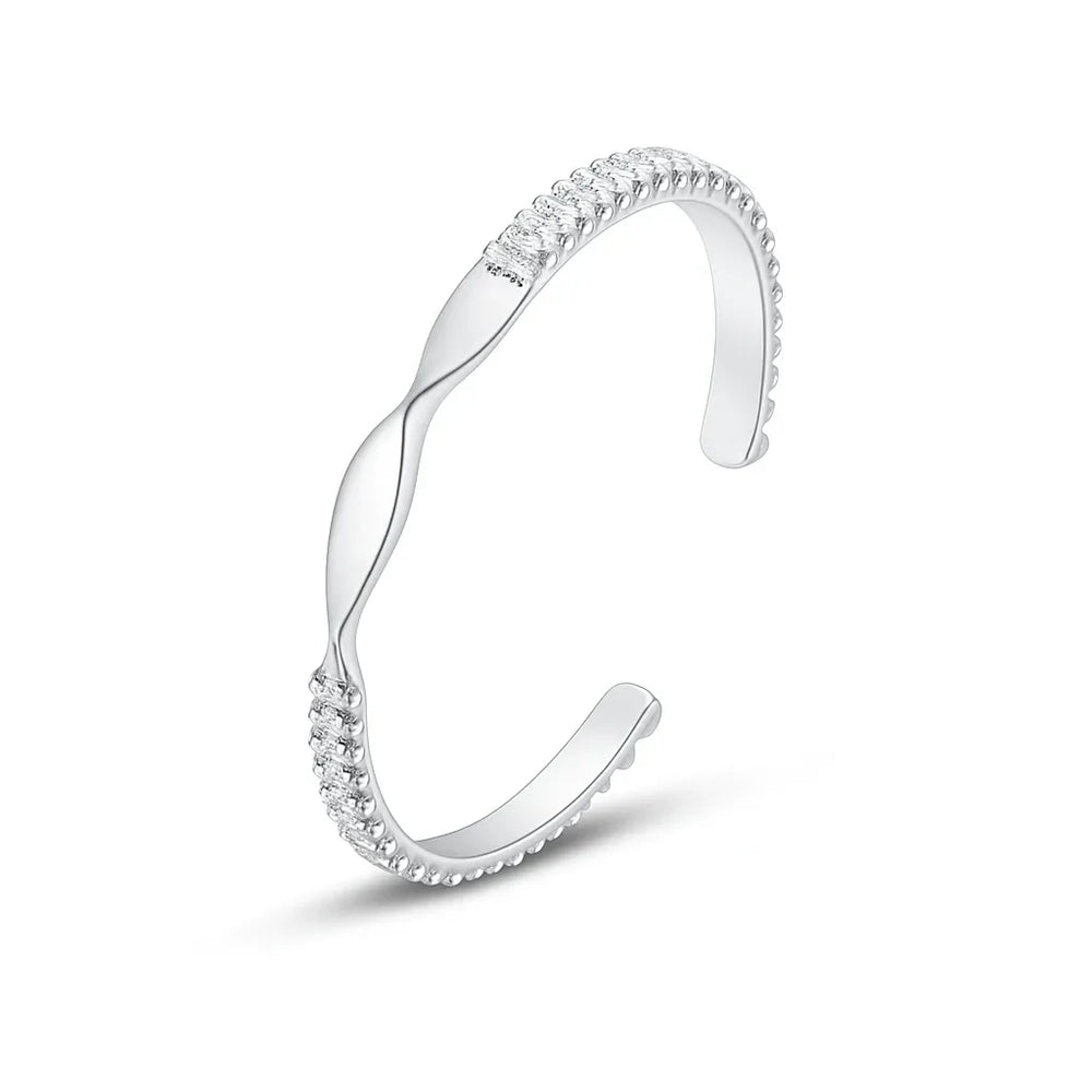 Twist Radiance – 18K Gold Twisted with Inlaid Gemstone Design Open Bracelet - Argesteel