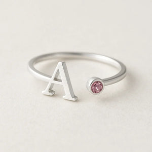 Melinnia Birthstone Ring S925 customizable letter design