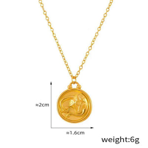 Celestia 18K Gold Zodiac Pendant Necklace - Elegant Constellation Jewelry