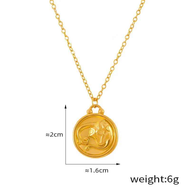 Celestia 18K Gold Zodiac Pendant Necklace - Elegant Constellation Jewelry