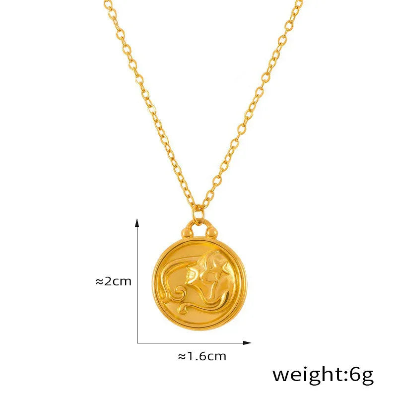 Celestia 18K Gold Zodiac Pendant Necklace - Elegant Constellation Jewelry - Argesteel