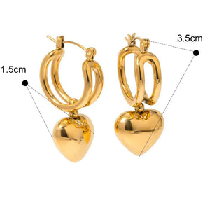 Vivara Sliding Heart Earrings in 18K Gold – Elegant High-End Playful Design