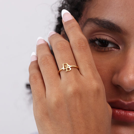 Customized Initial Open Ring - Argesteel