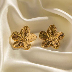Rosaria Vintage Floral Earrings - 18K Gold Retro Palace Design