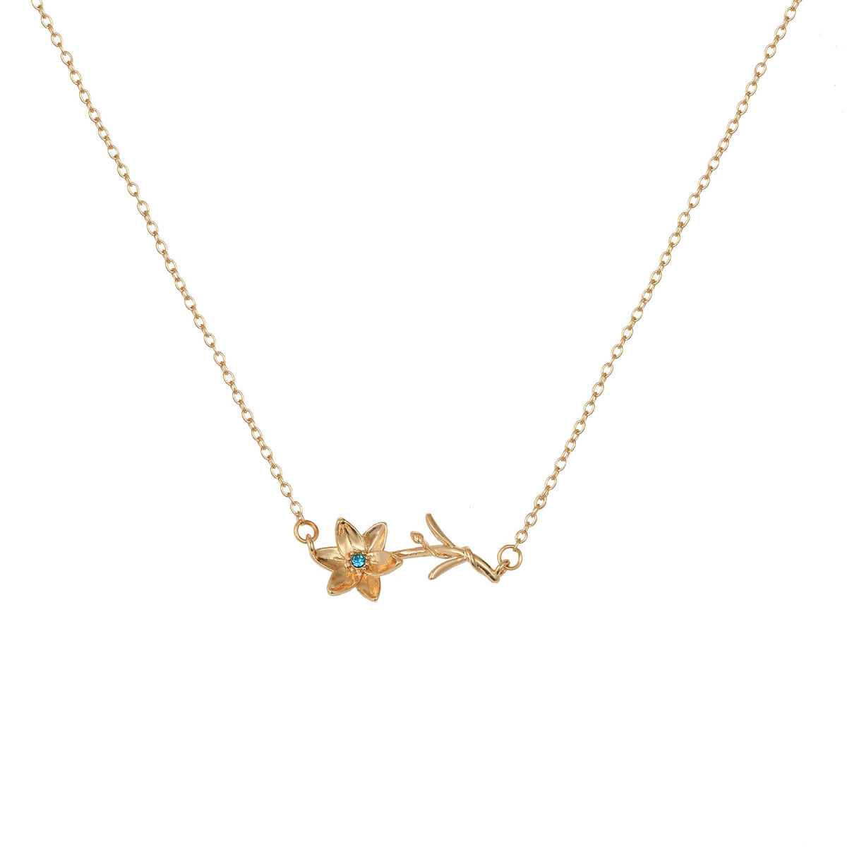 Birth Flower 3D Pendant Necklace – 18K Gold Plated - Argesteel