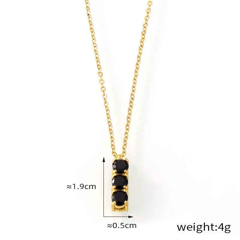 Square Zircon Pendant Necklace - Elegant Minimalist Design in 18K Gold