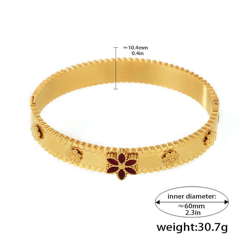 18K gold snowflake-shaped gemstone-inlaid exquisite and fashionable bracelet Bracelets
