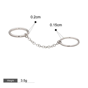 Linked Harmony – Double Ring with Chain Design Unique Ring