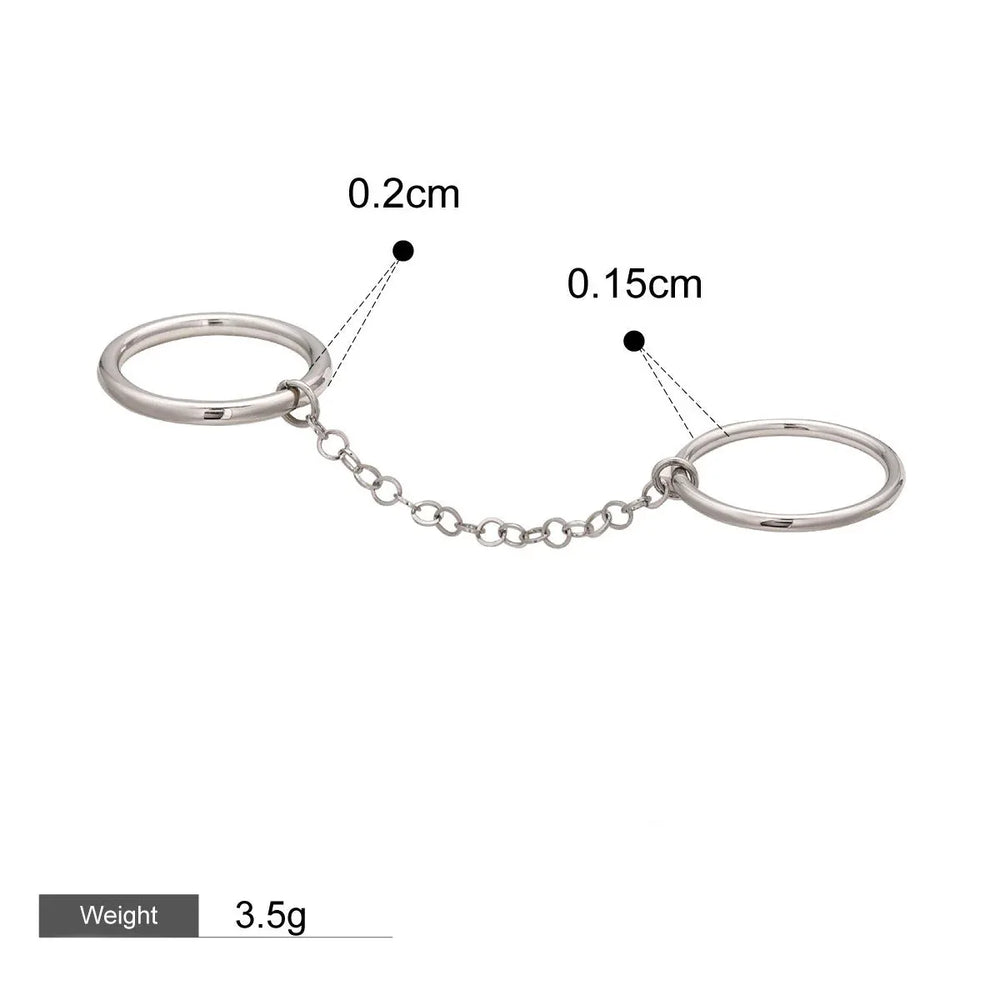 Linked Harmony – Double Ring with Chain Design Unique Ring