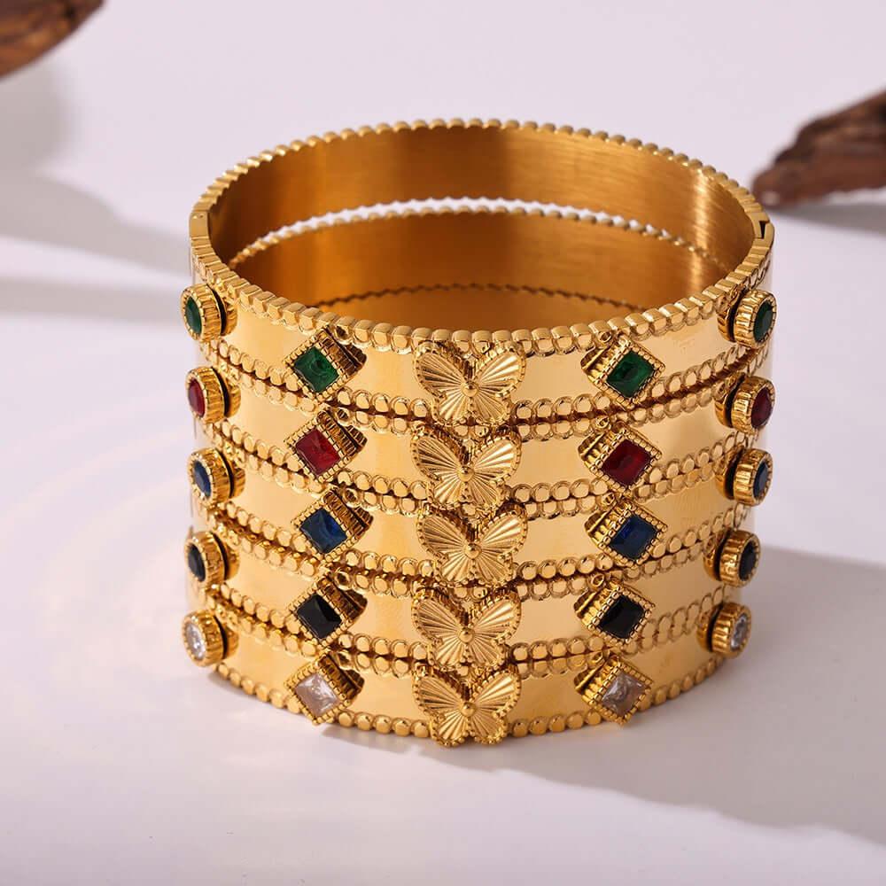 18K gold butterfly with texture design exquisite high-end bracelet Bracelets