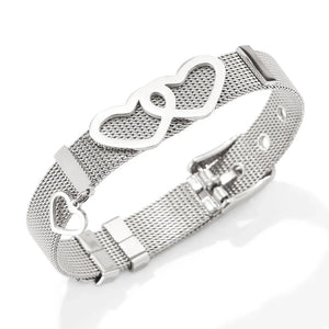 Eternal Bond – 18K Gold Love Bracelet with Strap-Inspired Heart Design