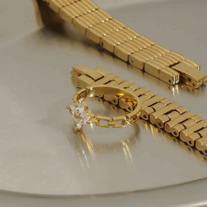 Flower & Butterfly Rings – 18K Gold Gemstone Elegant Nature-Inspired Design