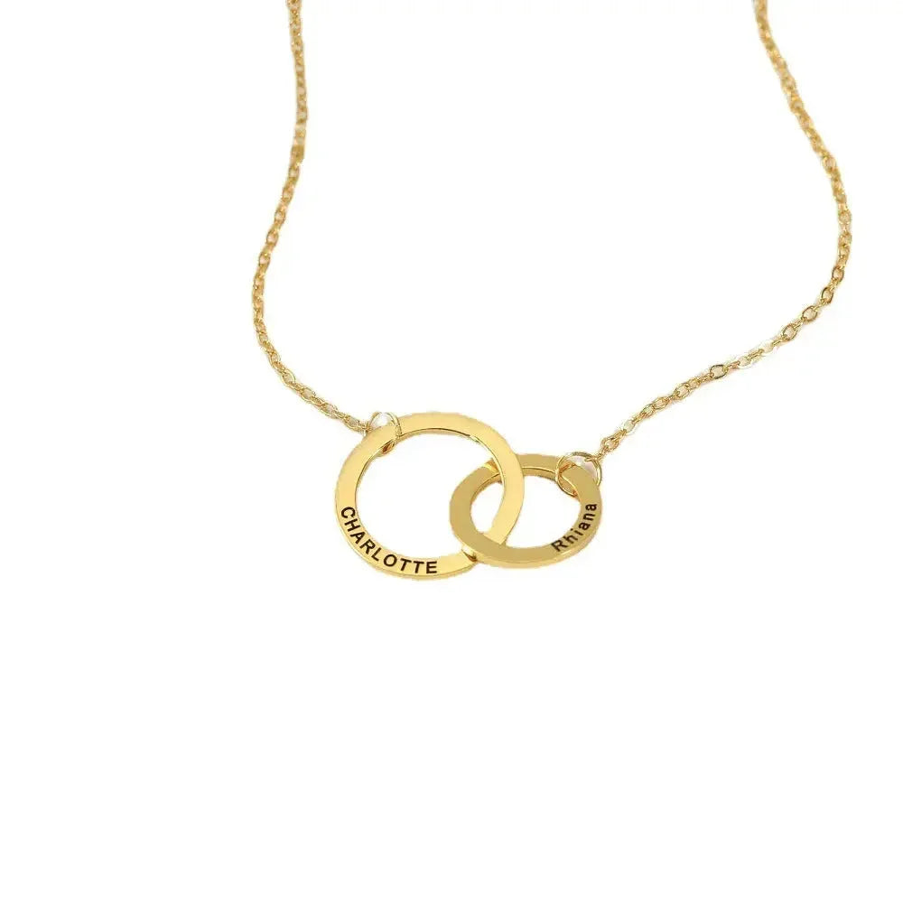 Lumière Bond – Custom Interlocking Name Rings Necklace