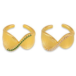 18K Gold Twisted Diamond Ring for Women - Argesteel