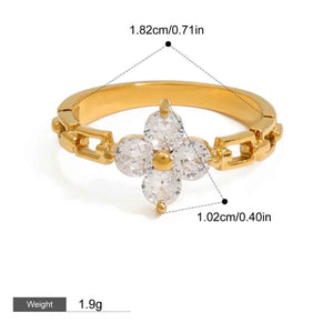 Flower & Butterfly Rings – 18K Gold Gemstone Elegant Nature-Inspired Design