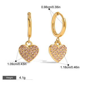 Heart Gemstone Earrings for Women - Argesteel