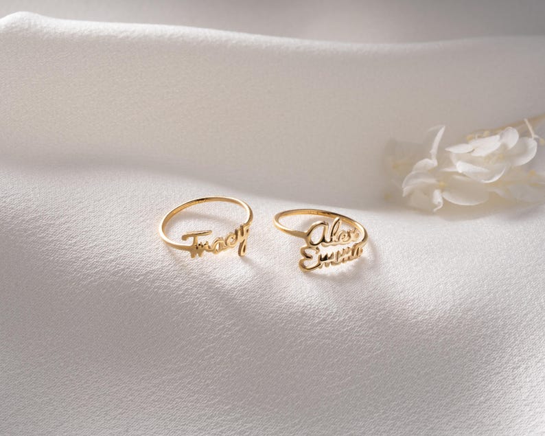 Customized Double Name Open Ring for Women - Argesteel