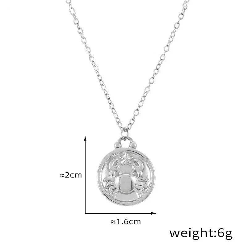 Celestia 18K Gold Zodiac Pendant Necklace - Elegant Constellation Jewelry - Argesteel