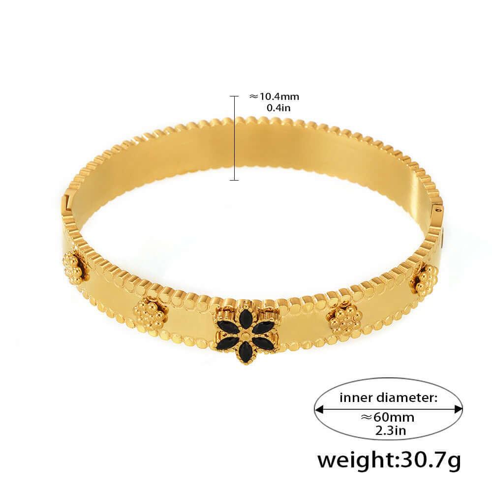 18K gold snowflake-shaped gemstone-inlaid exquisite and fashionable bracelet Bracelets