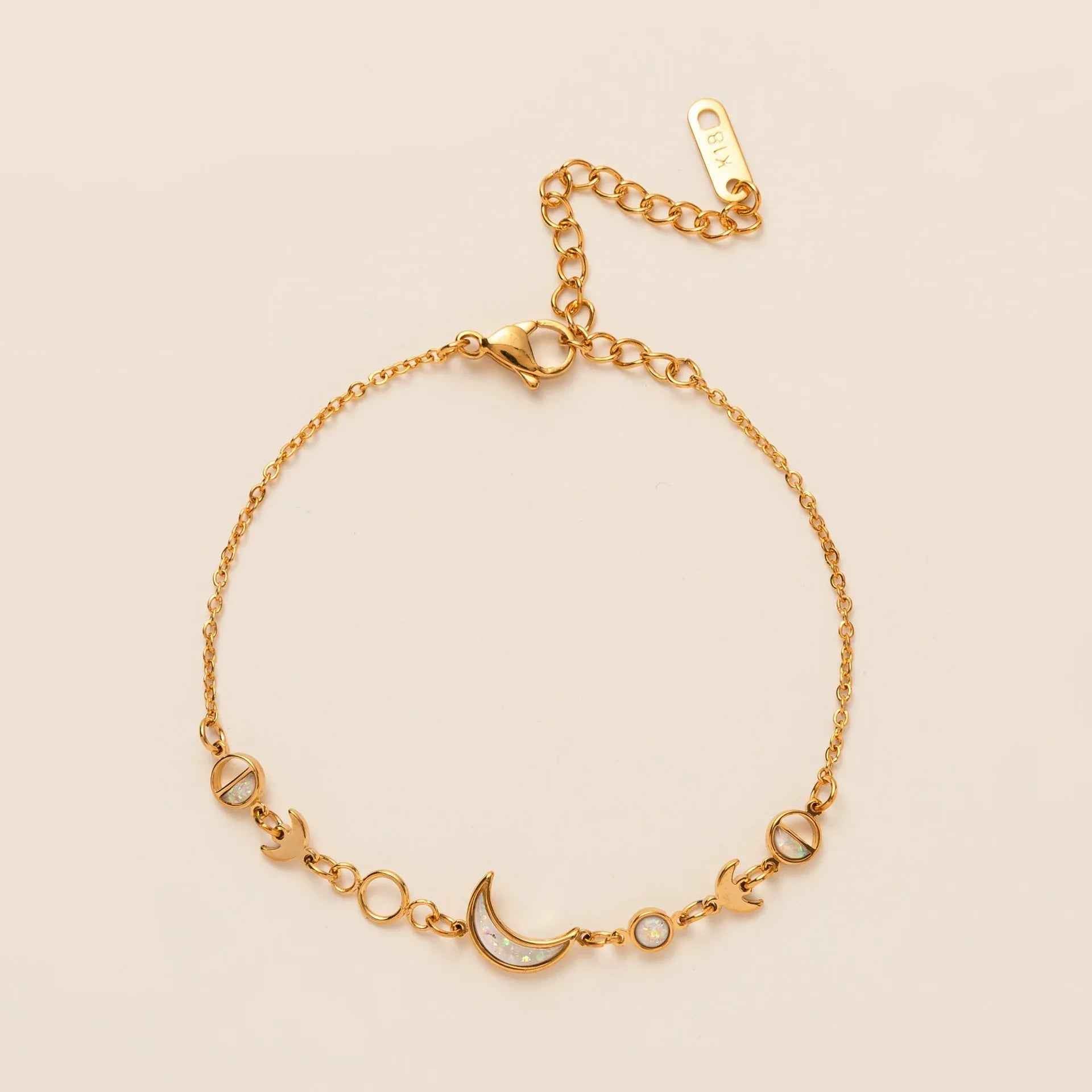 Moon Crescent Bracelet – Minimalist 18K Gold Plated Silver Design