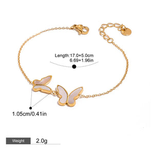 Wings of Elegance – 18K Gold Butterfly Gemstone Luxury Bracelet
